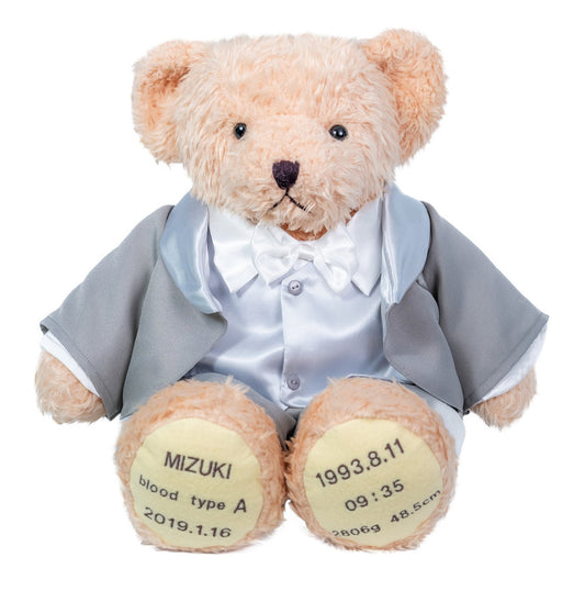 セレブレーションベア・ウェディング (フラワーリボン_タキシード) 【結婚式 披露宴 ギフト 両親贈呈品 ウェイトドール】