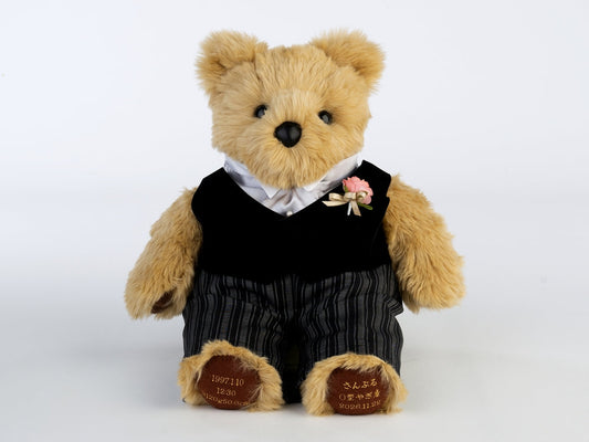ウェディングベア・ウェディング<洋装> 黒ベスト 【結婚式 披露宴 ギフト 両親贈呈品 ウェイトドール】