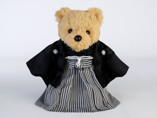 ウェディングベア・<和装> 黒紋付袴 【結婚式 披露宴 ギフト 両親贈呈品 ウェイトドール】