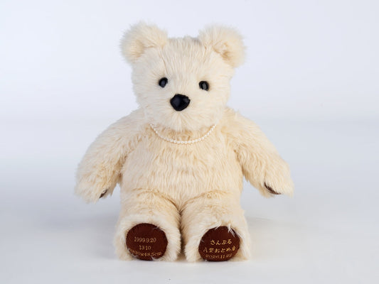 ウェディングベア・フォーマル (パールネックレス) 【結婚式 披露宴 ギフト 両親贈呈品 ウェイトドール】