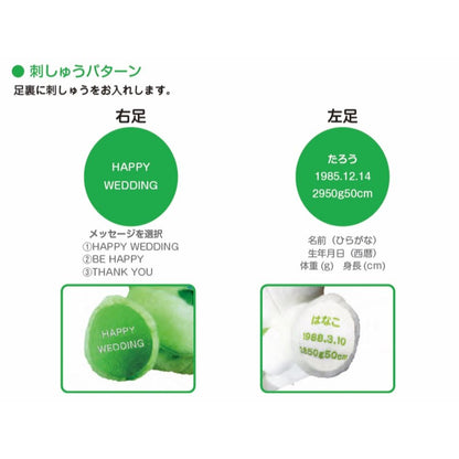 次の日ケロリ 前 (緑) 【結婚式 披露宴 ギフト 両親贈呈品 ウェイトドール】