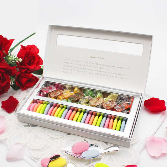 フランス産 ドラジェ アソートボックスA ( ドラジェ + キャラメル8粒 ) 【結婚式 ギフト 食品 引き菓子 洋菓子】