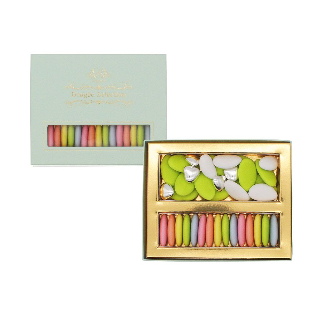 フランス産 ドラジェ アソートボックス(パステルグリーン) S-5 【結婚式 ギフト 食品 引き菓子 洋菓子】