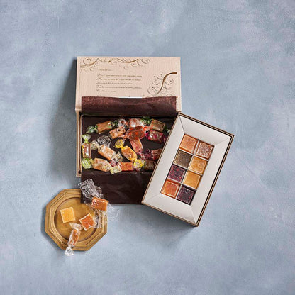 ラフィネの宝石箱 (アソート2段BOX) パート・ドゥ・フリュイ 8種 + キャラメル 16種 【結婚式 ギフト 食品 引き菓子 洋菓子】