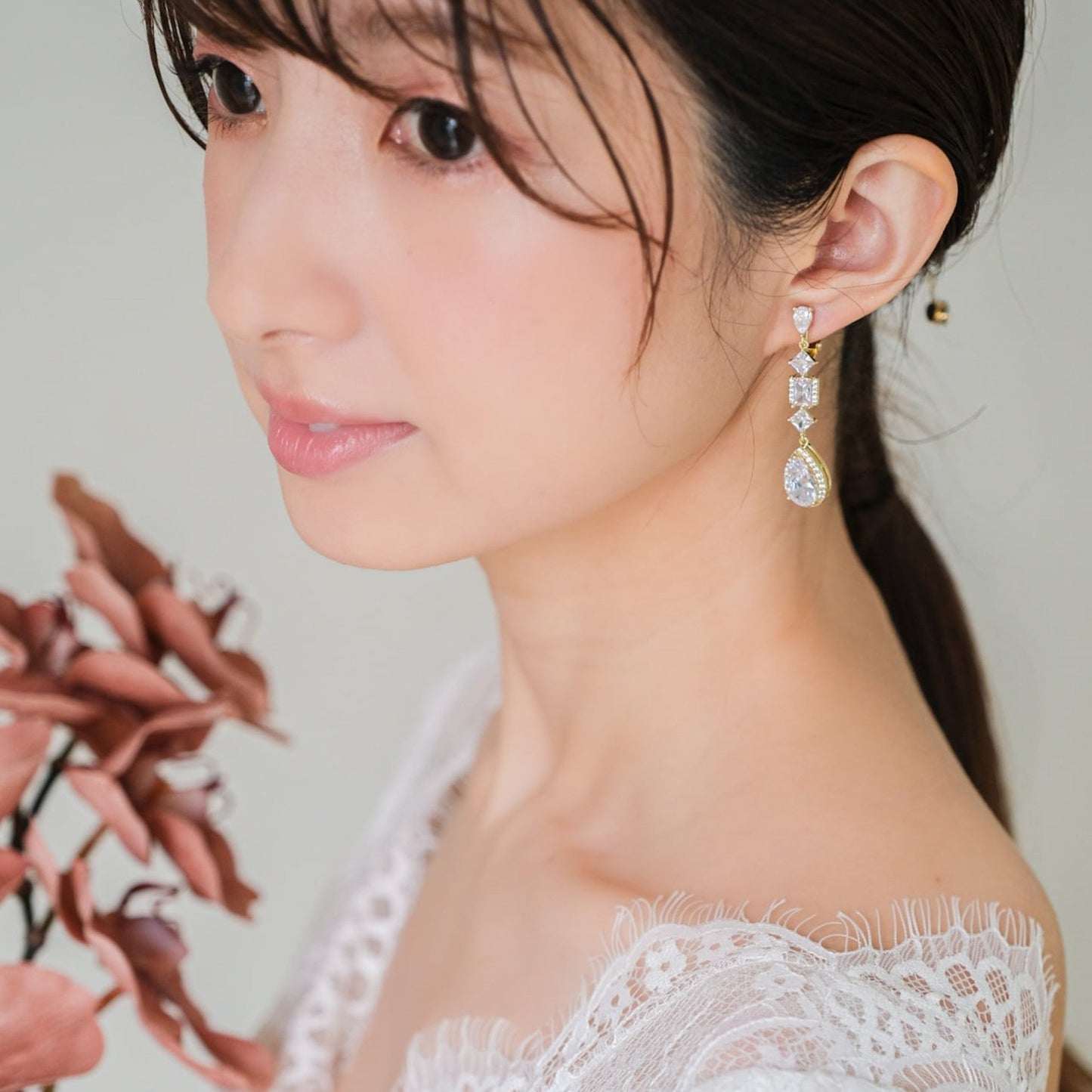 【ピアス】ジルコニア ビジュー ブライダル ゴールド v30【結婚式 ピアス イヤリング】