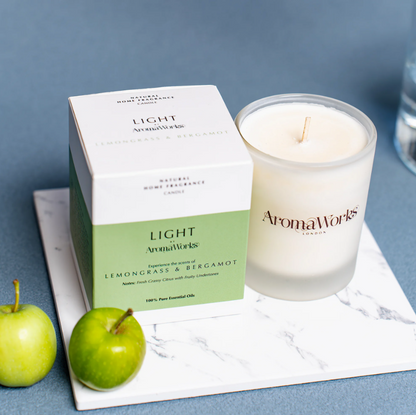 【Aroma Works】WLAL1104　グラス入りキャンドルM/レモングラス＆ベルガモット【結婚式　ギフト　キャンドル】