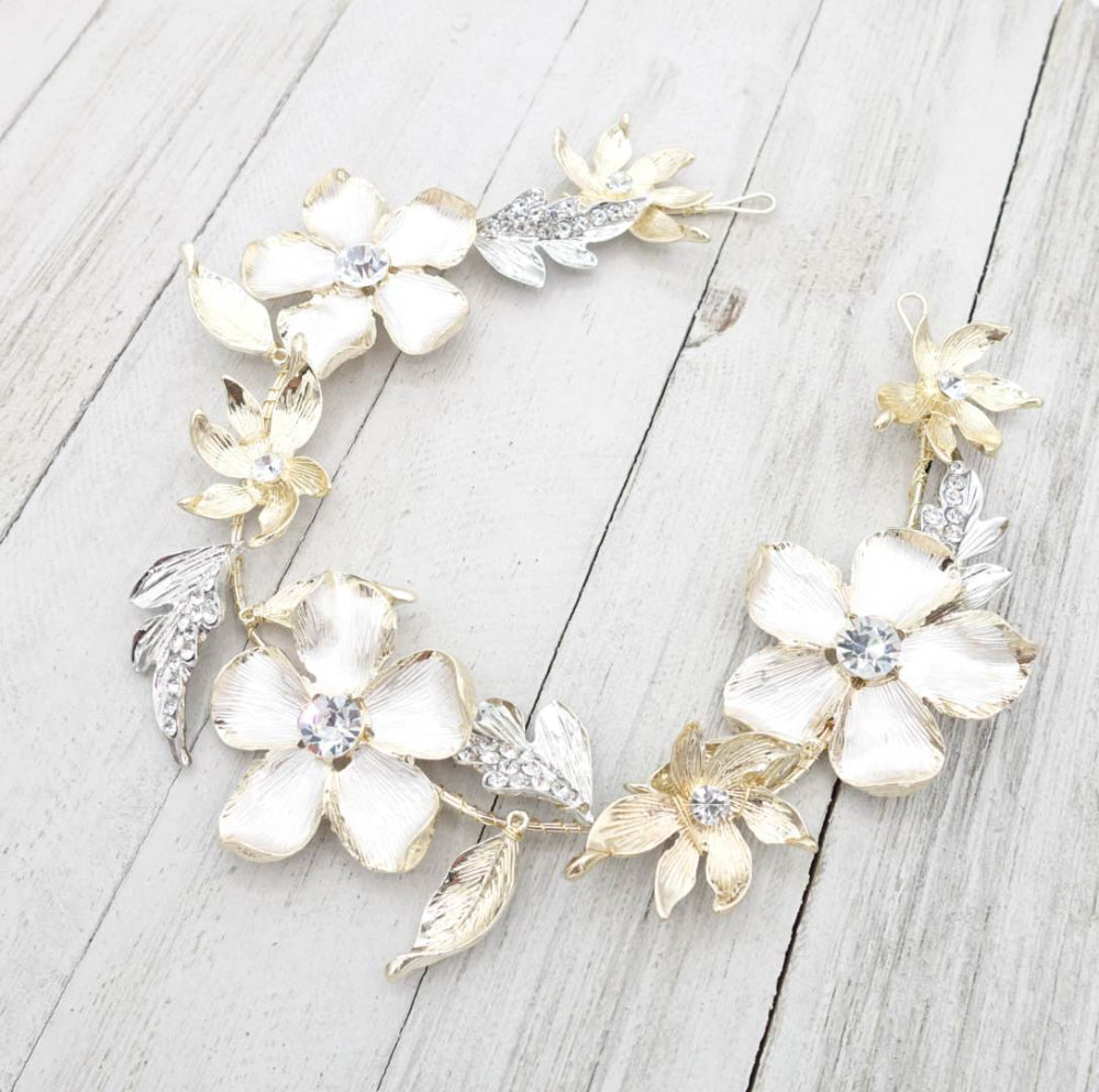 【ヘッドドレス】小枝 グラン フラワー ブライダルアクセサリー 【結婚式 ヘアアクセサリー】