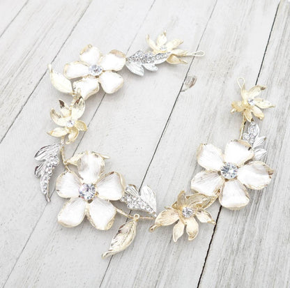 【ヘッドドレス】小枝 グラン フラワー ブライダルアクセサリー 【結婚式 ヘアアクセサリー】