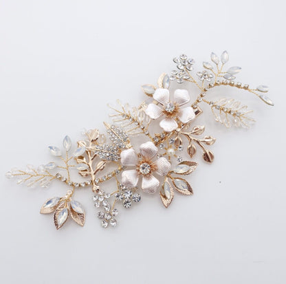 【ヘッドドレス】小枝ナチュラルボタニカルフラワー ブライダルアクセサリー 【結婚式 ヘアアクセサリー】