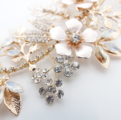 【ヘッドドレス】小枝ナチュラルボタニカルフラワー ブライダルアクセサリー 【結婚式 ヘアアクセサリー】