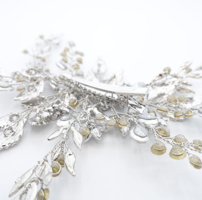 【ヘッドドレス】小枝 シルバーフラワー&リーフ ブライダルアクセサリー 【結婚式 ヘアアクセサリー】