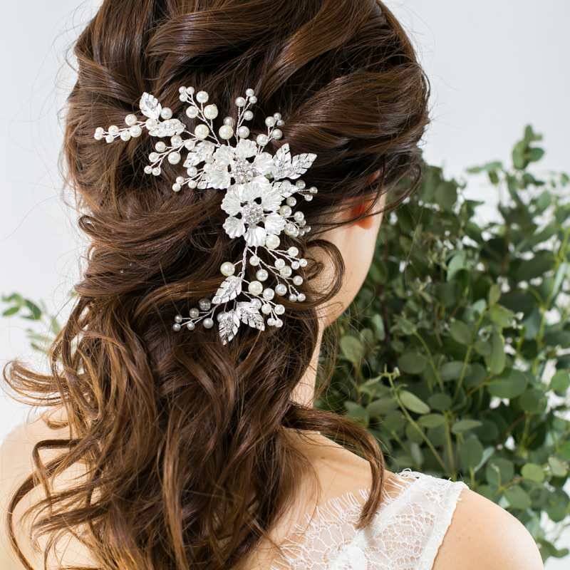 【ヘッドドレス】小枝フラワーパール ブライダルアクセサリー 【結婚式 ヘアアクセサリー】