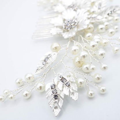 【ヘッドドレス】小枝フラワーパール ブライダルアクセサリー 【結婚式 ヘアアクセサリー】