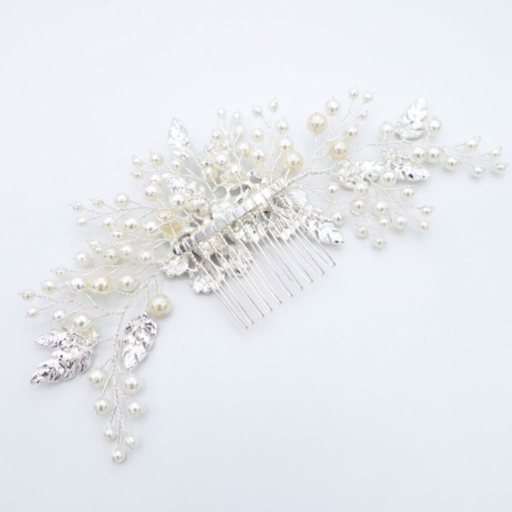 【ヘッドドレス】小枝フラワーパール ブライダルアクセサリー 【結婚式 ヘアアクセサリー】