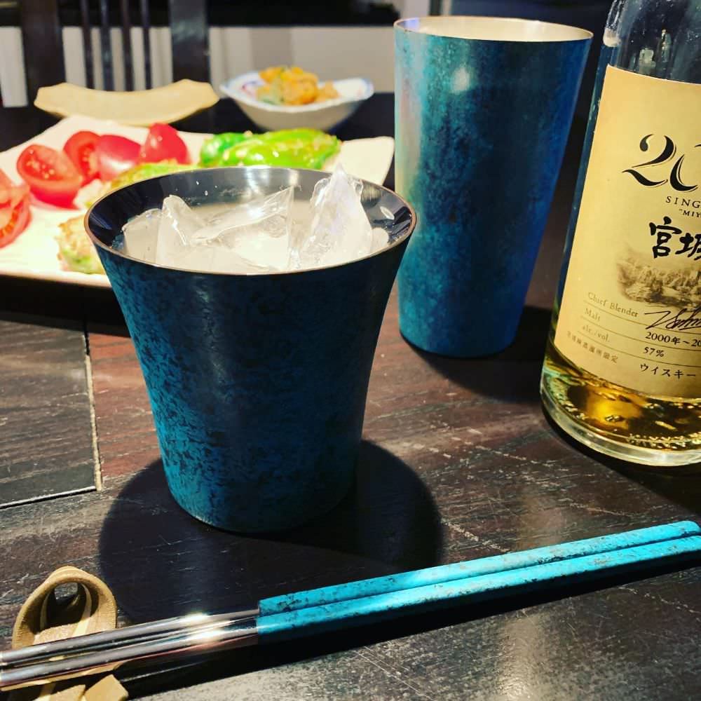 折燕ORI-EN 二重タンブラー260cc【BLUE】 【結婚式 ギフト 引き出物 食器類】