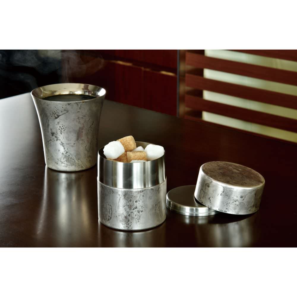 折燕ORI-EN 茶筒(M)【ANTIQUE SILVER】 【結婚式 ギフト 引き出物 キッチン用品】