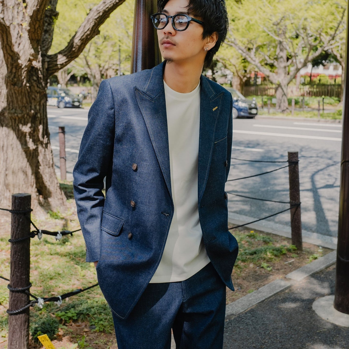 Denim Double/ブルー×オレンジ 【ウェディングスーツ　購入】