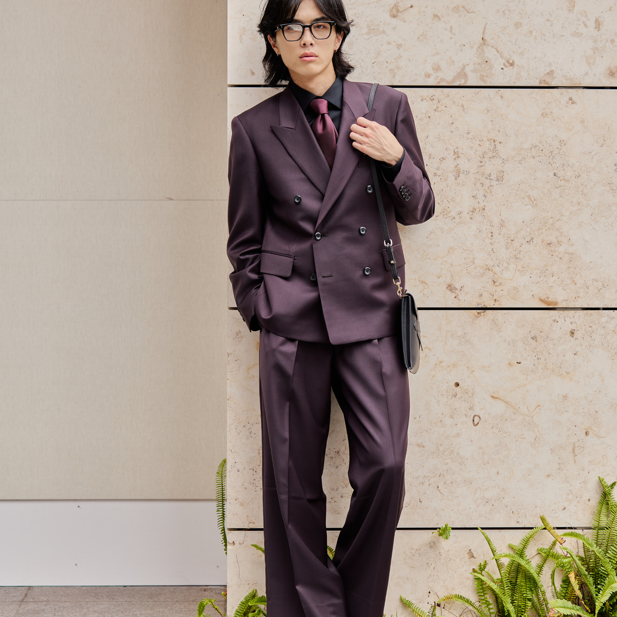 Oversized Double Setup/ワインレッド【ウェディングスーツ　購入】