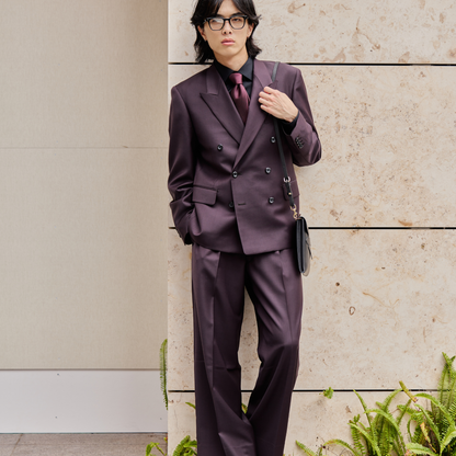 Oversized Double Setup/ワインレッド【ウェディングスーツ　購入】