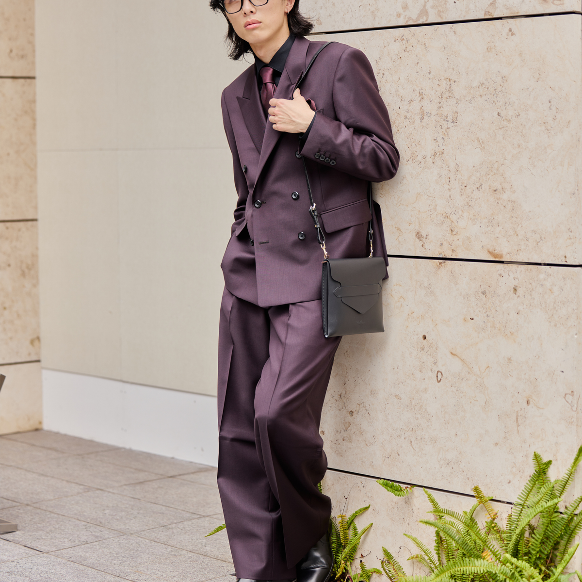 Oversized Double Setup/ワインレッド【ウェディングスーツ　購入】