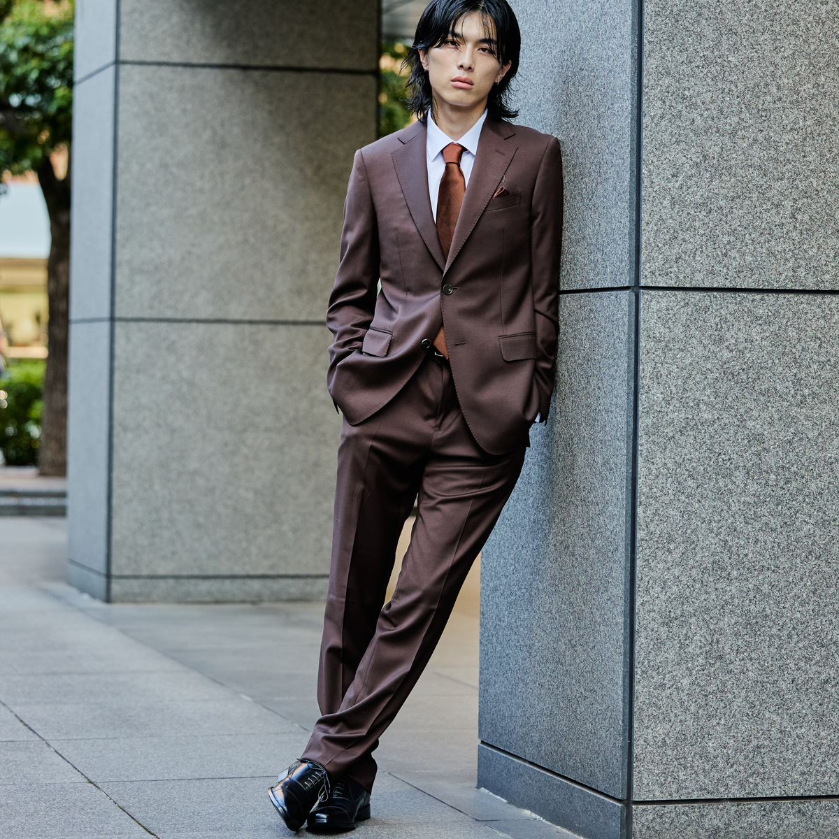Gloss Single Setup/ブラウン【ウェディングスーツ　購入】