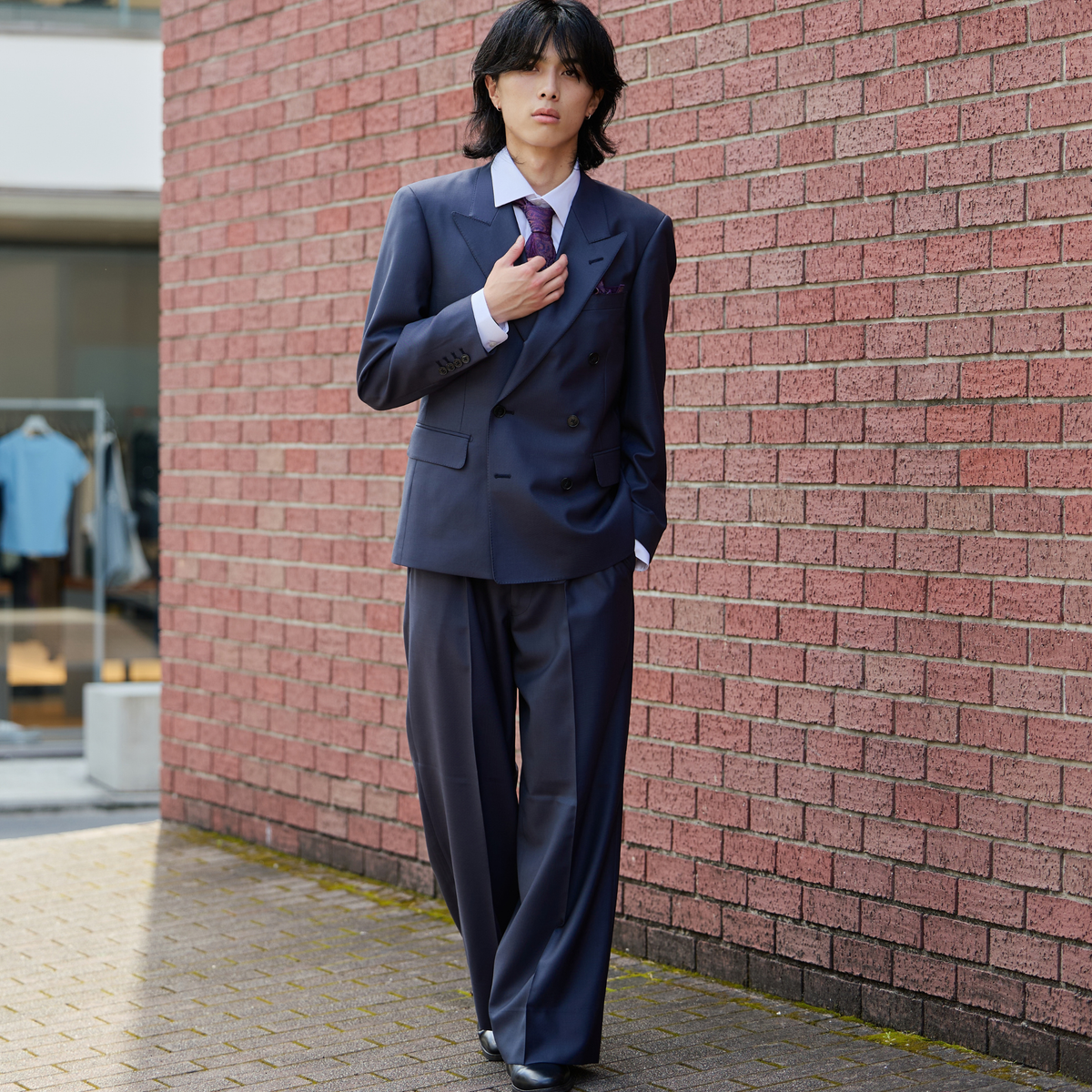 Oversized A Line Setup/ネイビーグレー【ウェディングスーツ　購入】