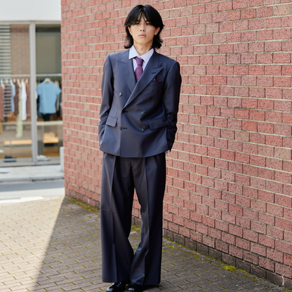 Oversized A Line Setup/ネイビーグレー【ウェディングスーツ　購入】