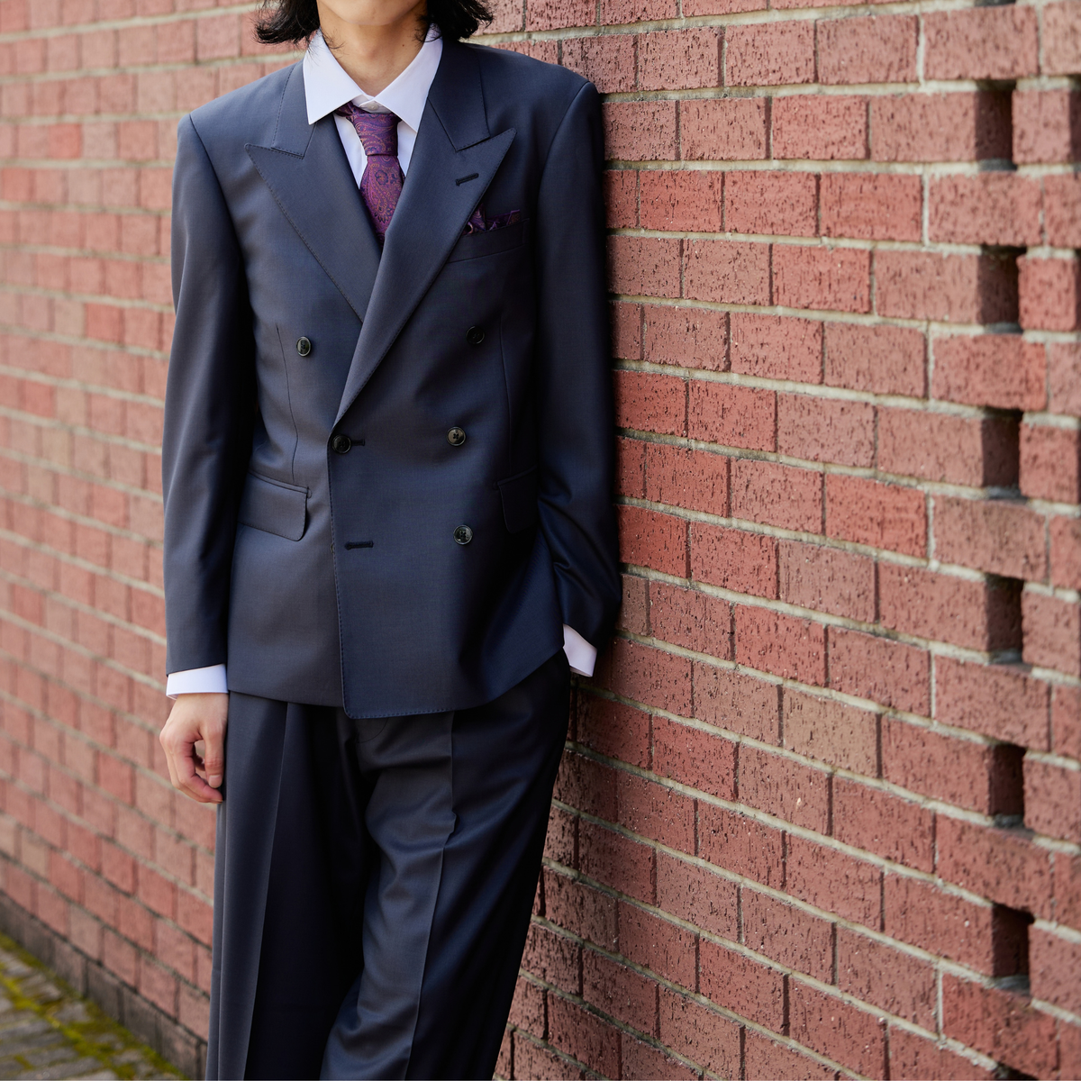 Oversized A Line Setup/ネイビーグレー【ウェディングスーツ　購入】