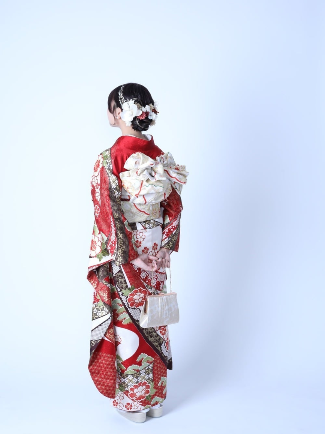 【胡蝶蘭小枝ビジュー髪飾り】k-0147