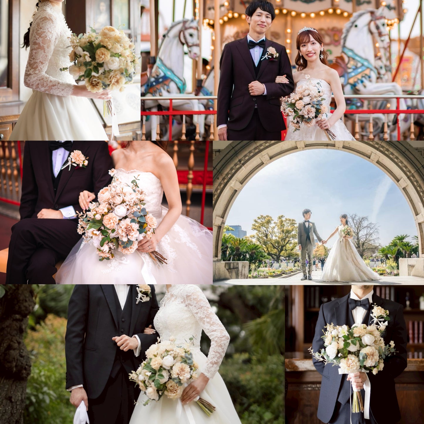 【高級造花】レンタルブーケ :ジョーンドナープル/ Jaune de naples 【結婚式 フラワー 造花 ブーケ ブートニア レンタル】
