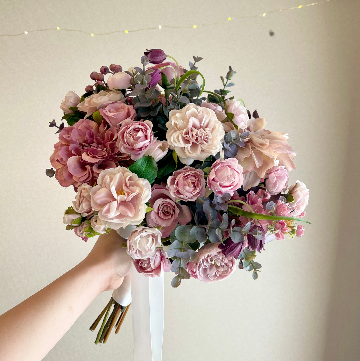 【造花】レンタルブーケ :アンティークピンク/ Antipue Pink 【結婚式 フラワー 造花 ブーケ ブートニア レンタル】