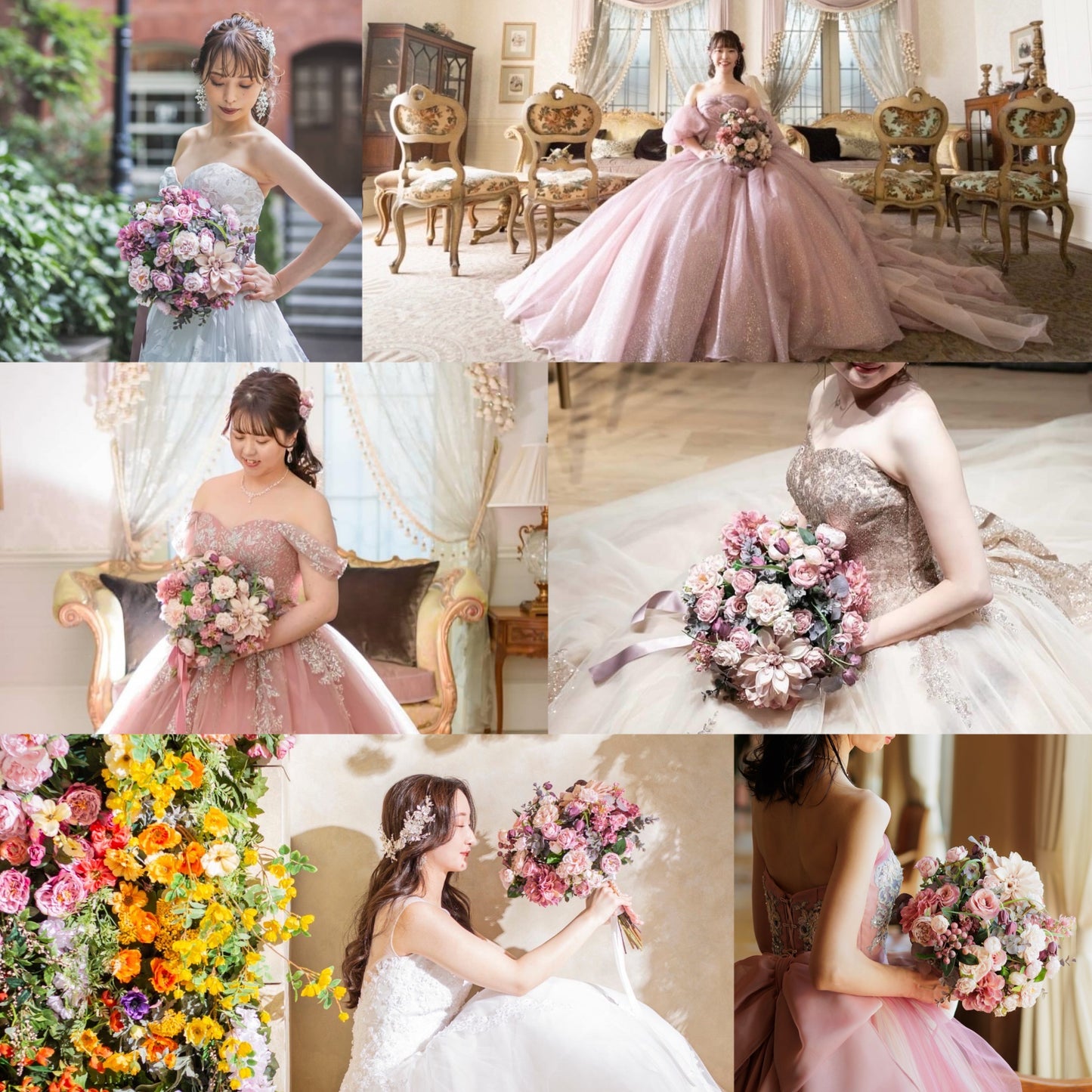 【造花】レンタルブーケ :アンティークピンク/ Antipue Pink 【結婚式 フラワー 造花 ブーケ ブートニア レンタル】