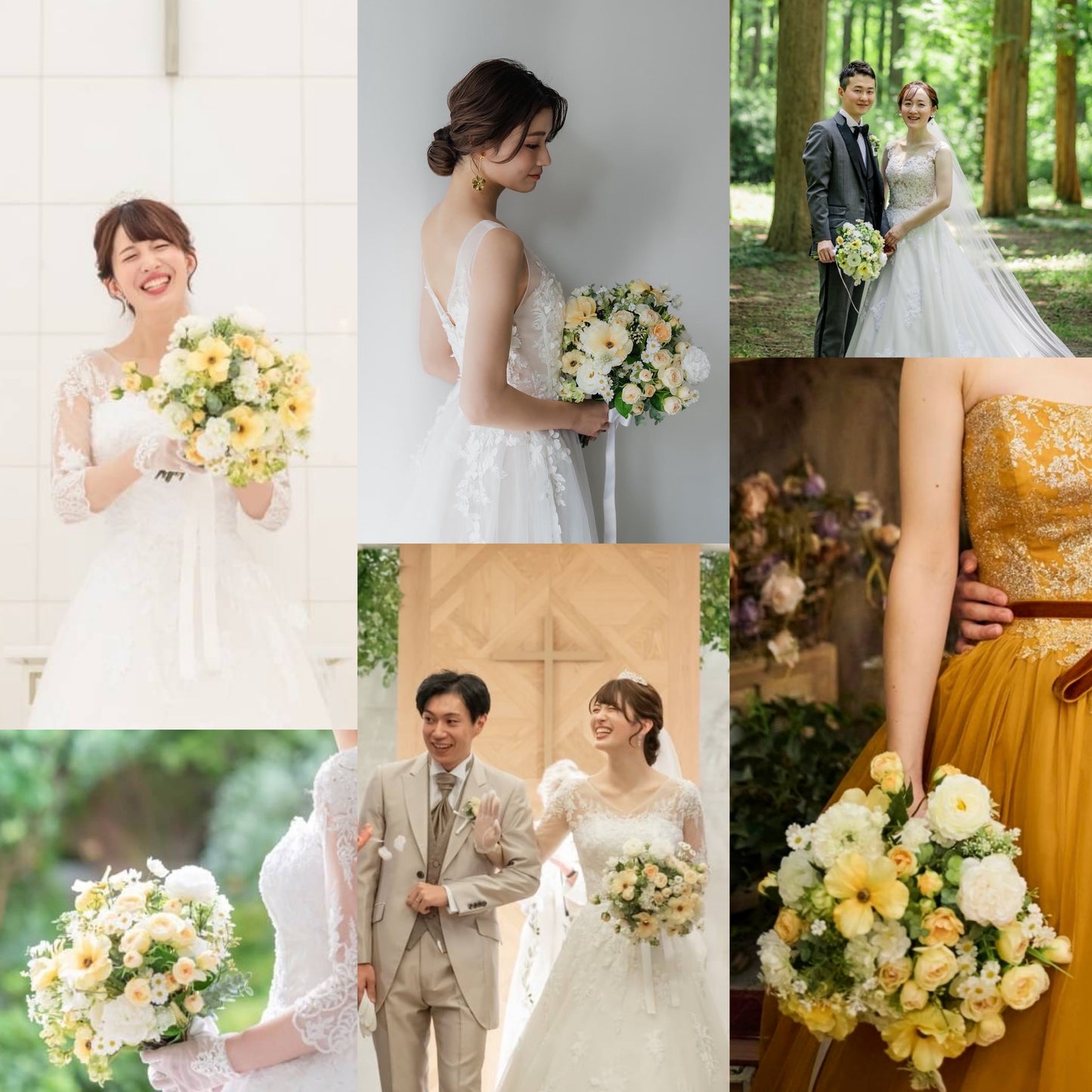 【高級造花】レンタルブーケ:フレッシュイエロー/ Fresh Yellow 【結婚式 フラワー 造花 ブーケ ブートニア レンタル】