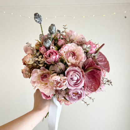 【高級造花】レンタルブーケ:レディローズ/ Lady Rose 【結婚式 フラワー 造花 ブーケ ブートニア レンタル】
