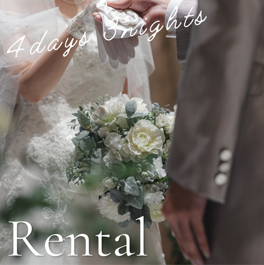 【高級造花】レンタルブーケ :シャトーブラン/ Chateau Blanc 【結婚式 フラワー 造花 ブーケ ブートニア レンタル】