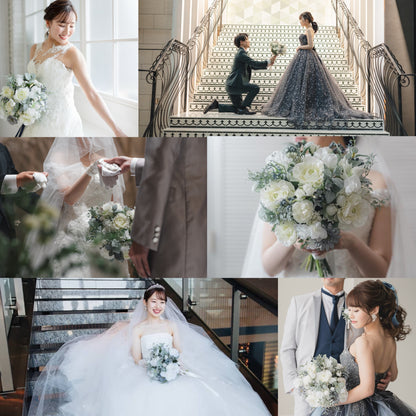 【高級造花】レンタルブーケ :シャトーブラン/ Chateau Blanc 【結婚式 フラワー 造花 ブーケ ブートニア レンタル】