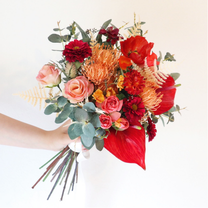 【高級造花】レンタルブーケ：リゾートオレンジ/ Resort Orange 【結婚式 フラワー 造花 ブーケ ブートニア レンタル】