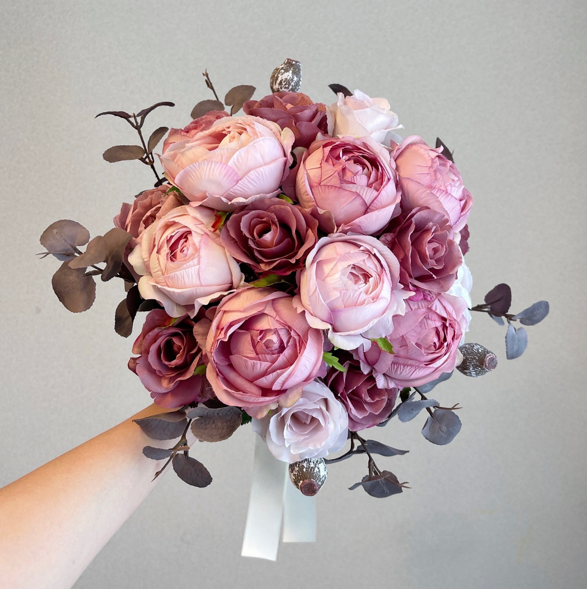 【高級造花】レンタルブーケ:インペリアルピンク/ Imperial Pink 【結婚式 フラワー 造花 ブーケ ブートニア レンタル】
