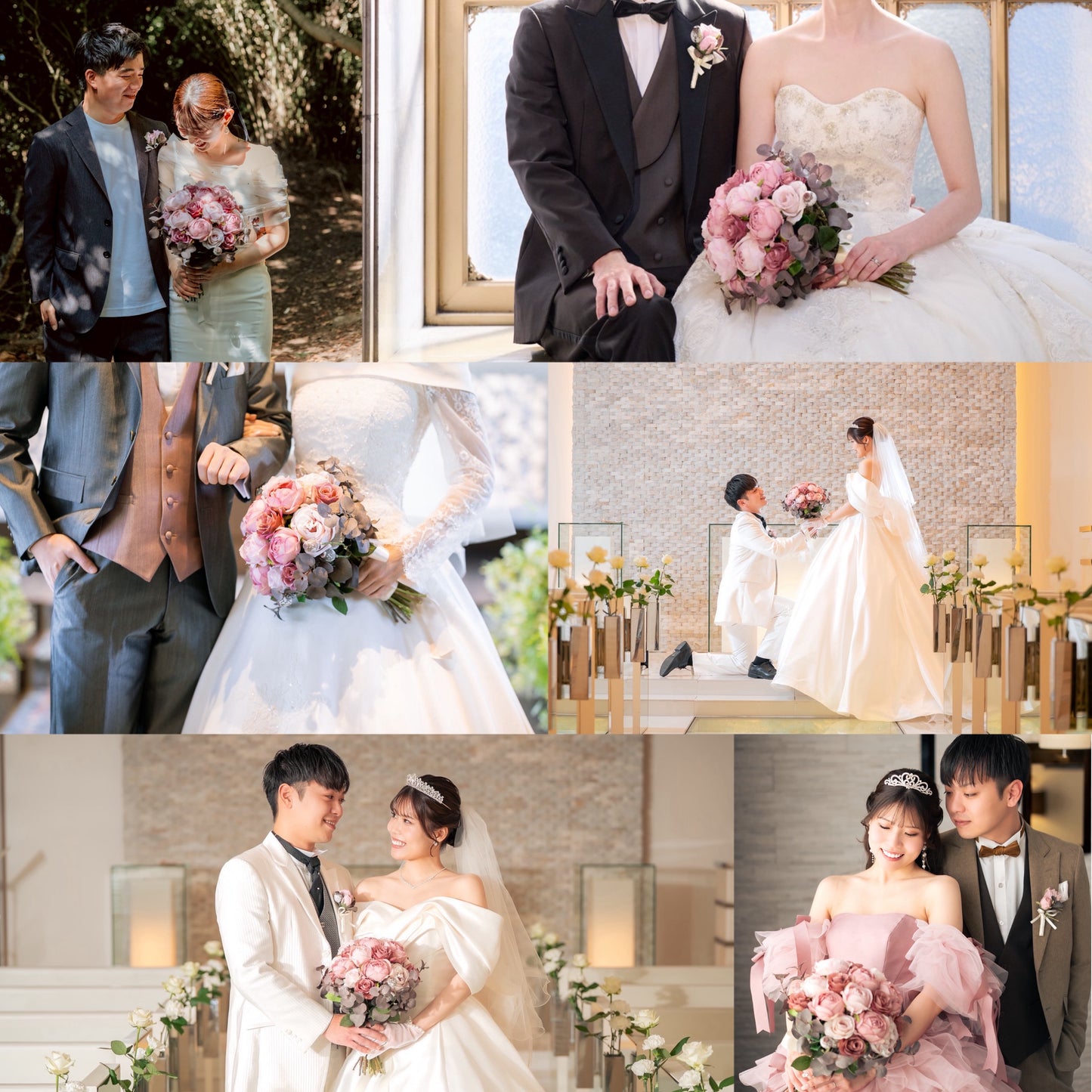 【高級造花】レンタルブーケ:インペリアルピンク/ Imperial Pink 【結婚式 フラワー 造花 ブーケ ブートニア レンタル】