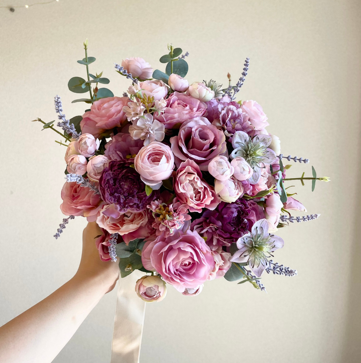 【高級造花】レンタルブーケ:シャルマンローズ/ Charmant Rose 【結婚式 フラワー 造花 ブーケ ブートニア レンタル】