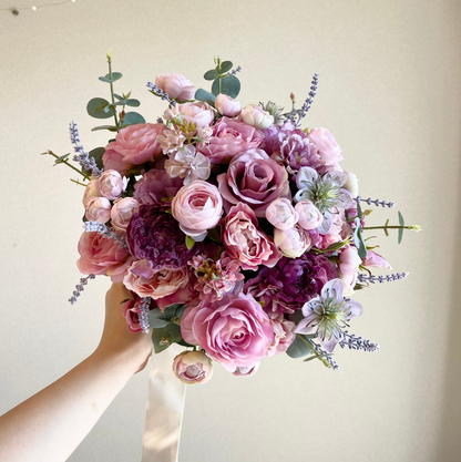 【高級造花】レンタルブーケ:シャルマンローズ/ Charmant Rose 【結婚式 フラワー 造花 ブーケ ブートニア レンタル】