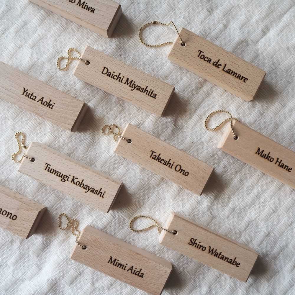 席札キーホルダー【木製】【結婚式 ペーパー 席札】