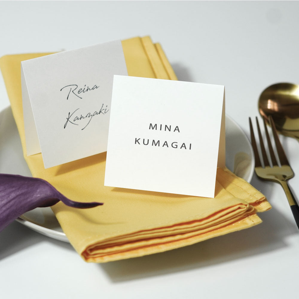 結婚式 席札】スクエア席札シンプル017【結婚式 ペーパー 席札