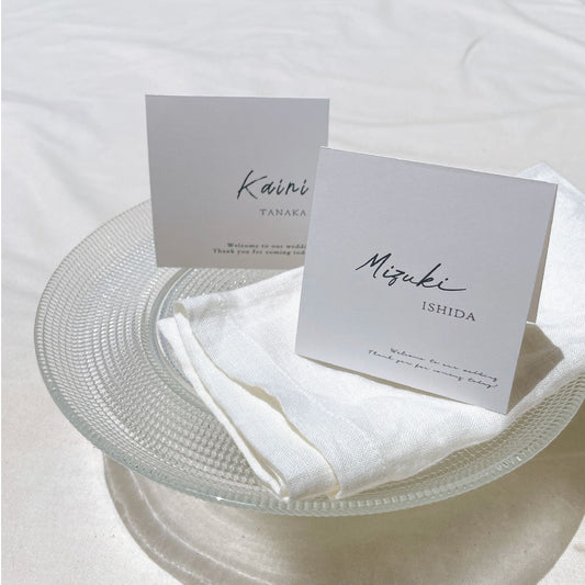 【結婚式 席札】スクエア席札シンプル013【結婚式 ペーパー 席札】
