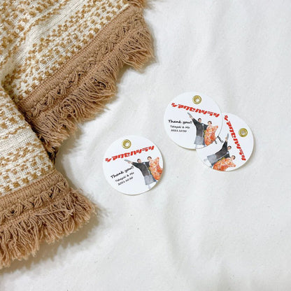 【サンキュータグ】シアワセハツラツ 【結婚式 挙式 披露宴 演出グッズ オーダーメイド】