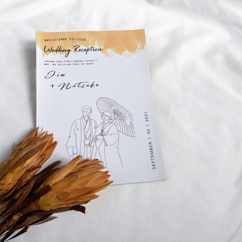 【結婚式 ウェルカムボード】線画イラスト A4ポスターのみ 【結婚式 ウェルカムボード オーダーメイド】