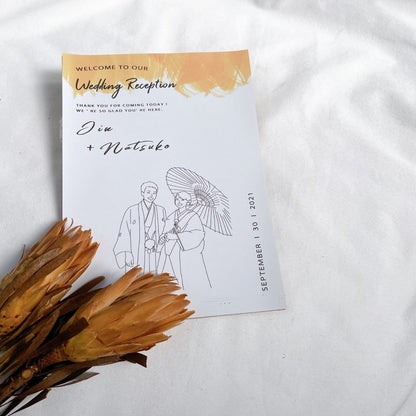 【結婚式 ウェルカムボード】線画イラスト A4ポスターのみ 【結婚式 ウェルカムボード オーダーメイド】