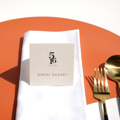 【結婚式 席札】スクエア席札サンドペーパー032【結婚式 ペーパー 席札 高品質】