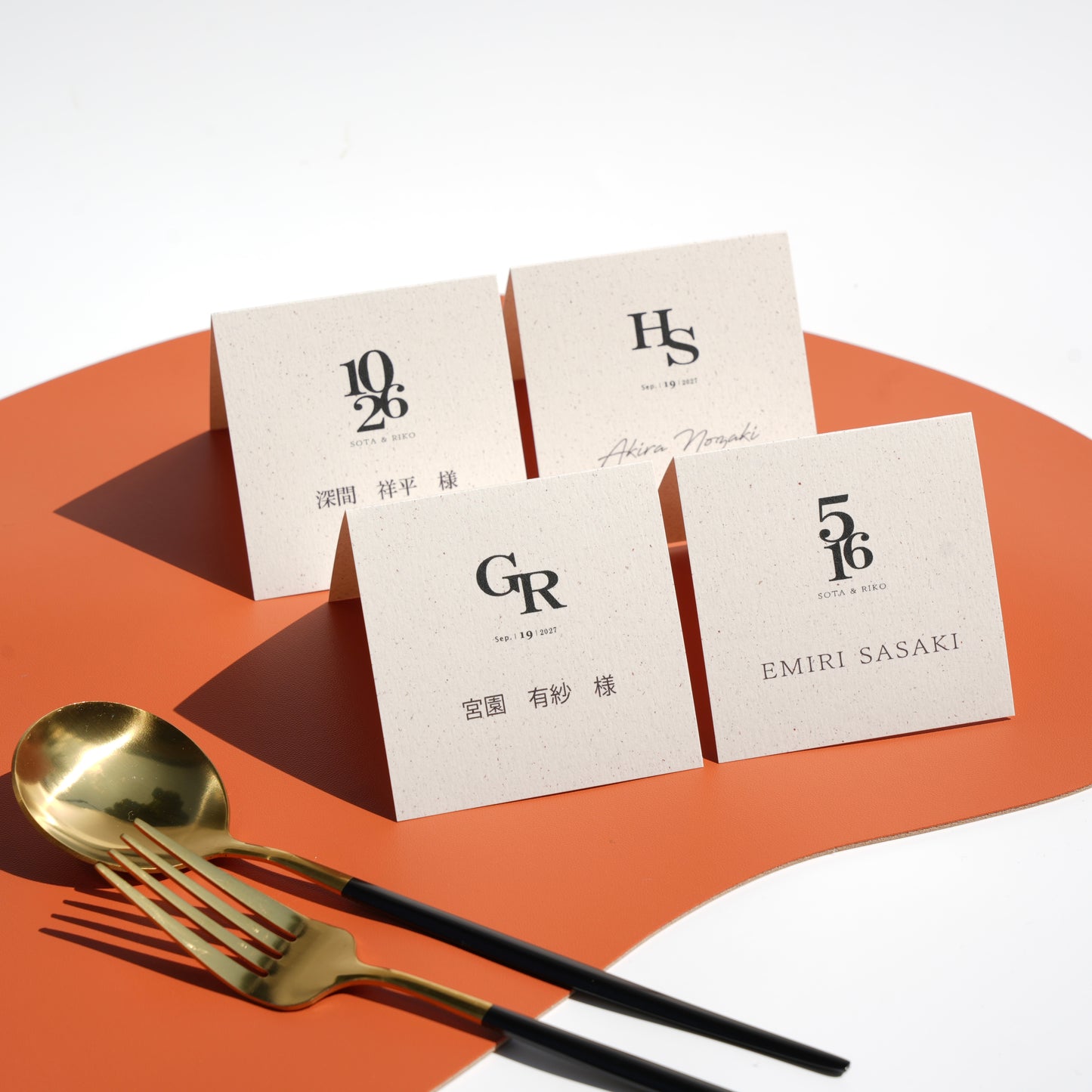 【結婚式 席札】スクエア席札サンドペーパー032【結婚式 ペーパー 席札 高品質】