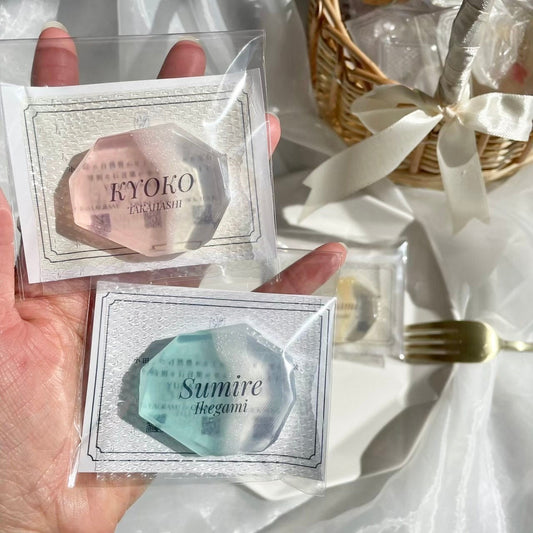 【YURAM席札石鹸】4種類の宝石石鹸と花の香りのハンドソープ（ランダムカラー）